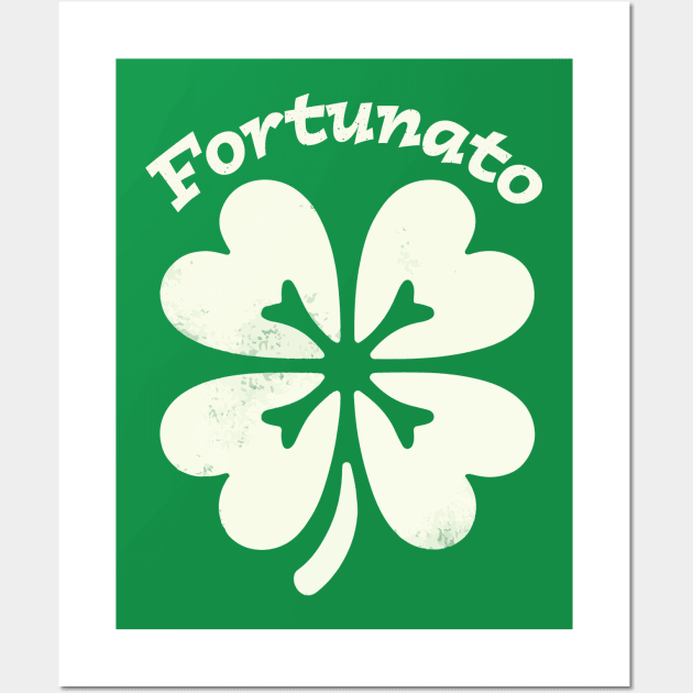 Fortunato Emblem - Distressed Four-Leaf Graphic Design Wall Art by star trek fanart and more